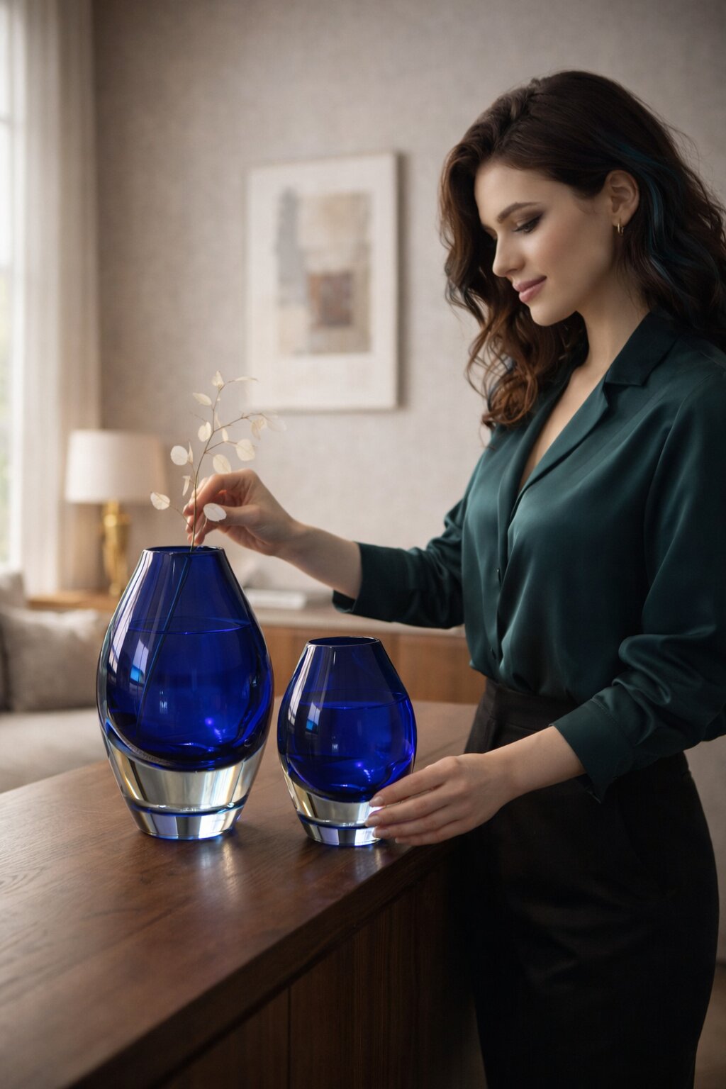 интерьерная композиция с вазой и мягким светом — живой интерьер