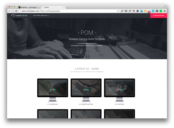 Pom - целевая страница для рекламируемых товаров
